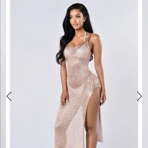 Rose gold  cover up dress NWT size S/M